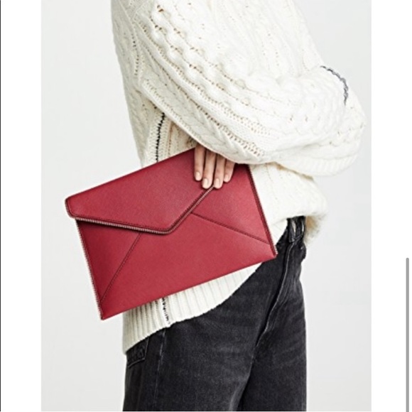 Rebecca Minkoff Sunday Leo red Snakeskin Clutch NWT - Picture 5 of 10